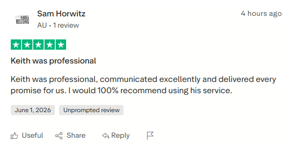 Five-star review for Keith